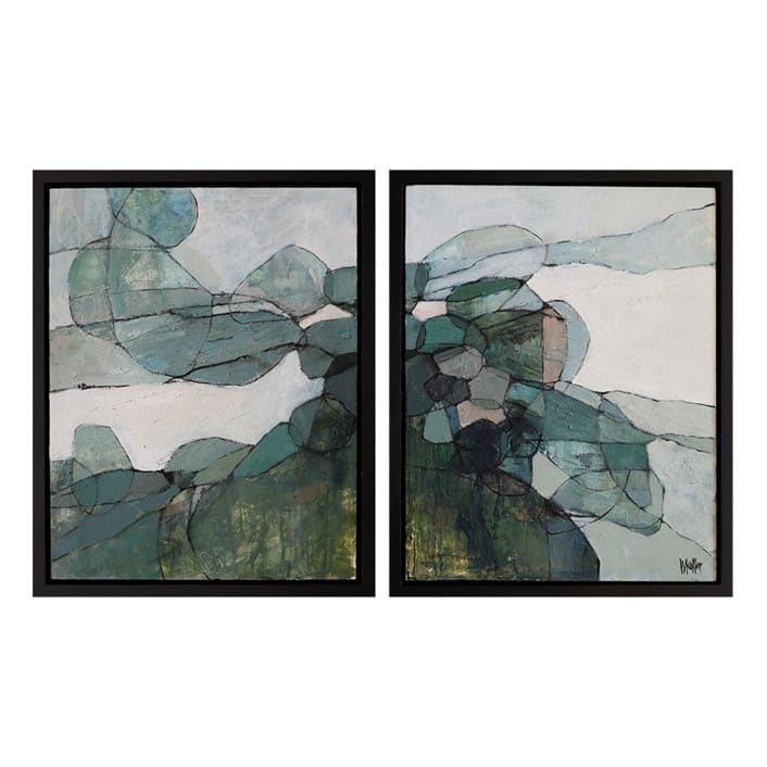 "Blue Overview" - Original Painting in blue by Wendy Keller