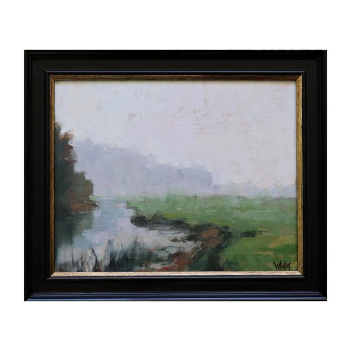 "Misty Morning" - Original Painting in green by Wendy Keller