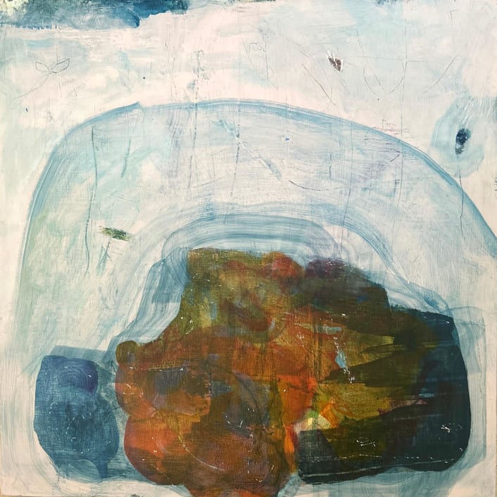 "gathering stones" - Original Painting in multicolorassorted-colors by tina johnson
