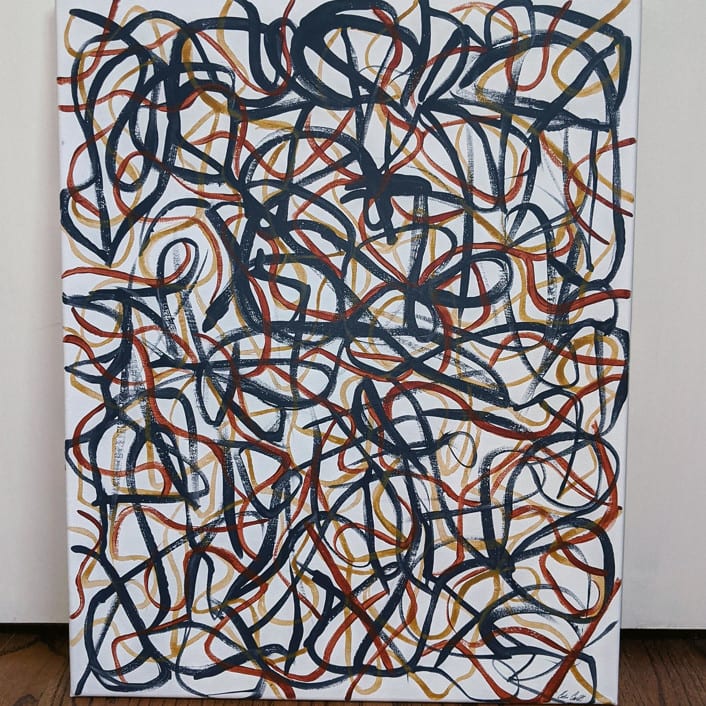 "Mania In Color" - Original Painting in brown by Carrie Cantwell
