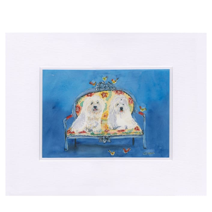 "Cupcake & Adel" - Original Painting in multicolorassorted-colors by CONNIE COLLUM