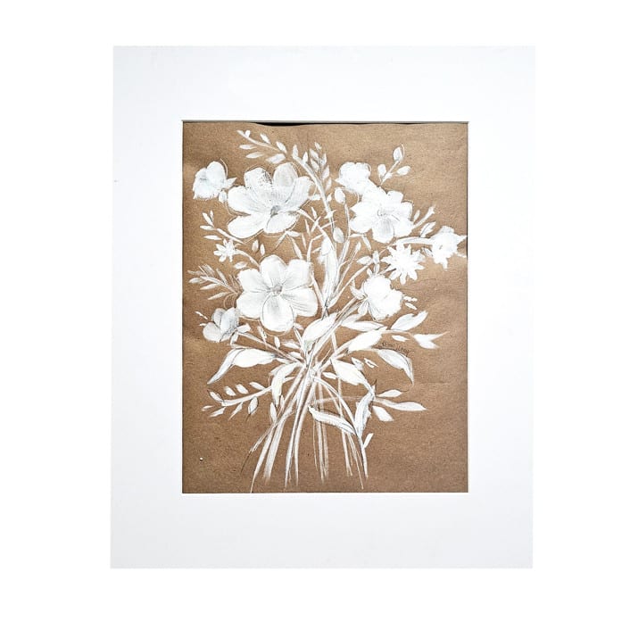 "Tangled Wild Flowers I" - Original Painting in white by AlisonJerry