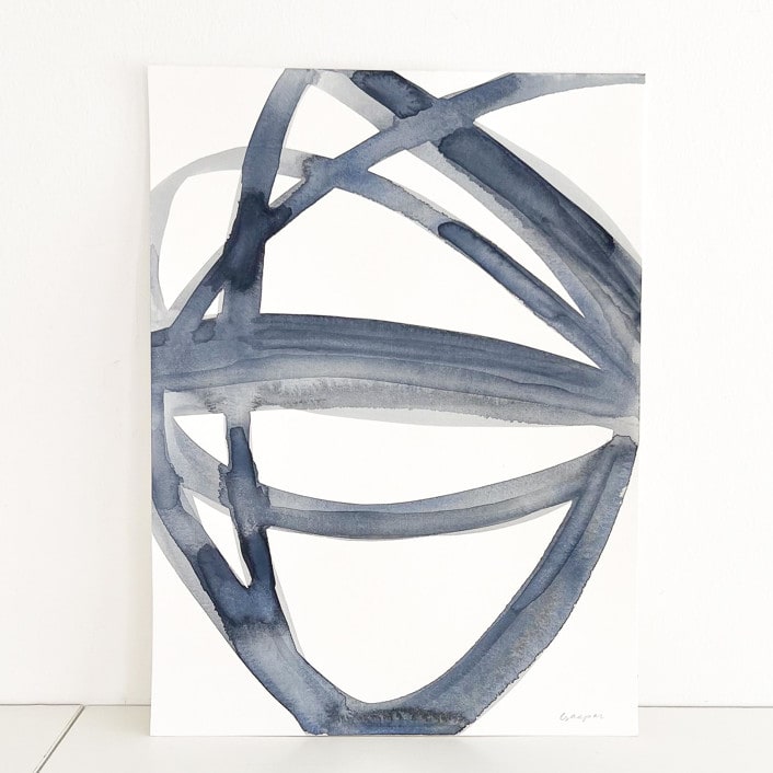 "Navy Cell" - Original Painting in blue by Mary Gaspar