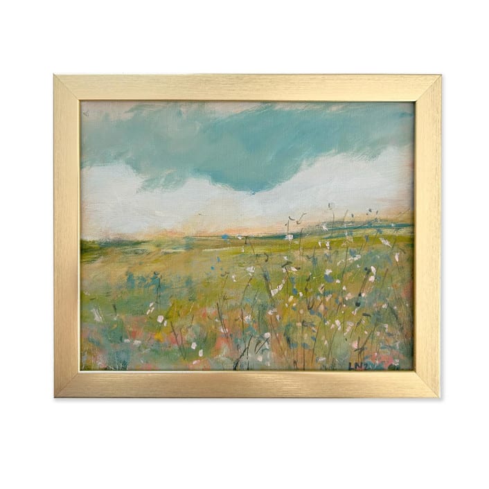"Waiting By Wildflowers" - Original Painting in multicolor by Lindsay Megahed