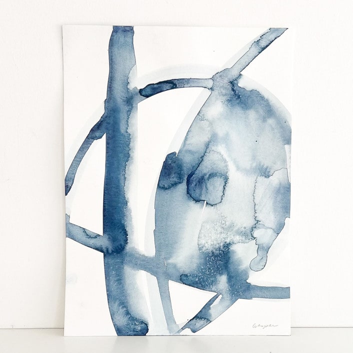 "Blue Wash" - Original Painting in blue by Mary Gaspar