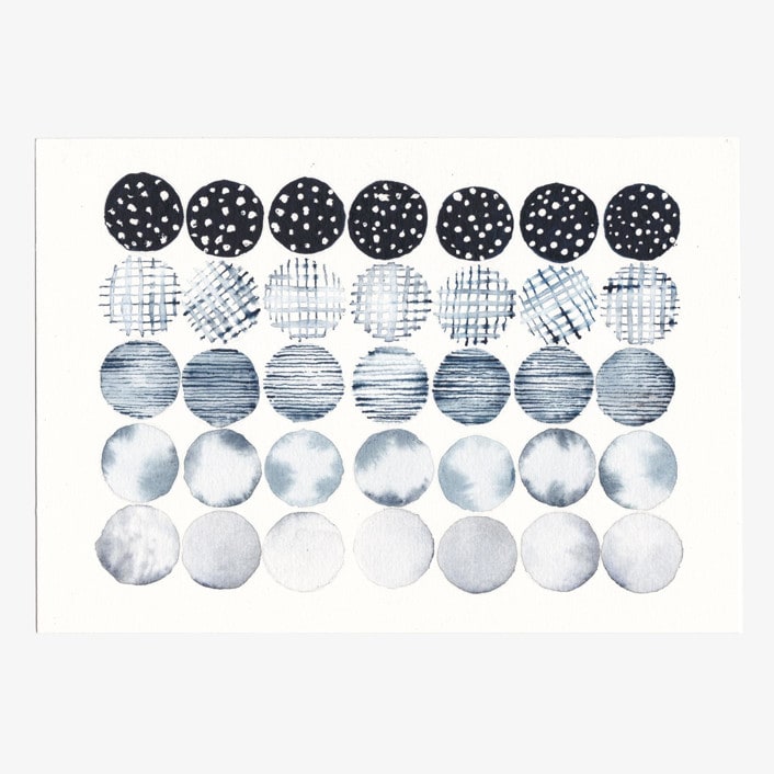 "Meditation Circles 01" - Original Painting in blue by Danushka Abeygoda