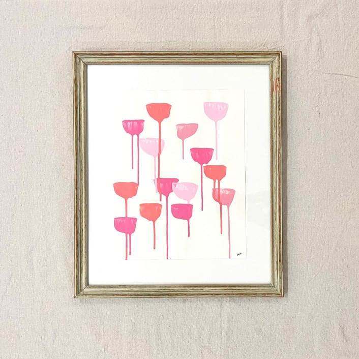"bailarina" - Original Painting in pink by bari wieselman schulman