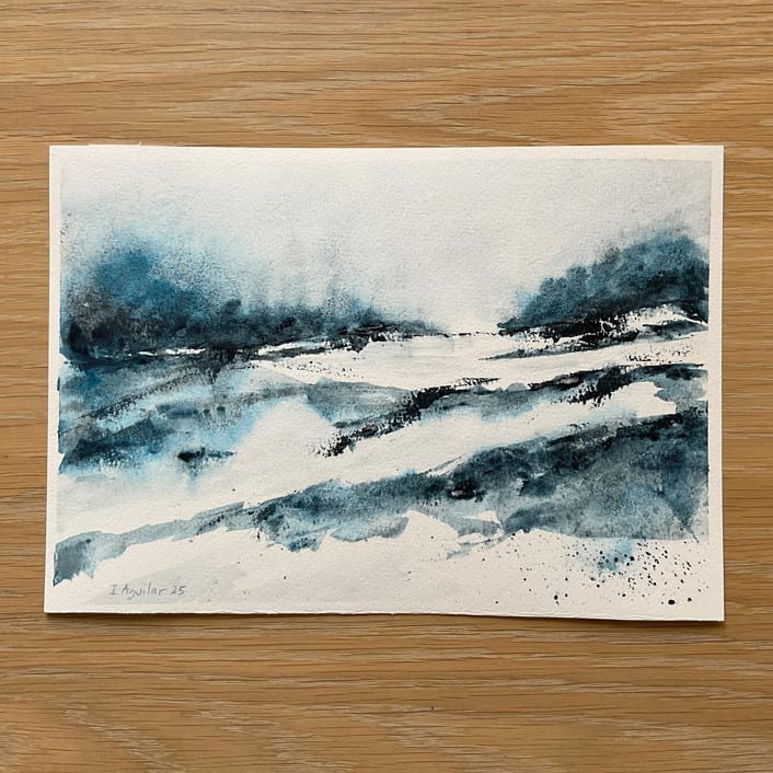 "Lunar blue" - Original Painting in blue by Isabel Aguilar - Isolda
