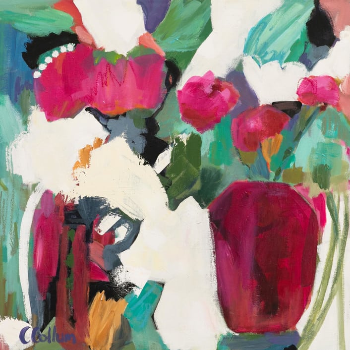 "Happiness Shared" - Original Painting in multicolorassorted-colors by CONNIE COLLUM
