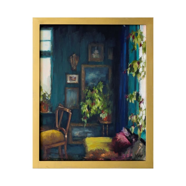 "The Drawing Room" - Original Painting in green by Wendy Keller