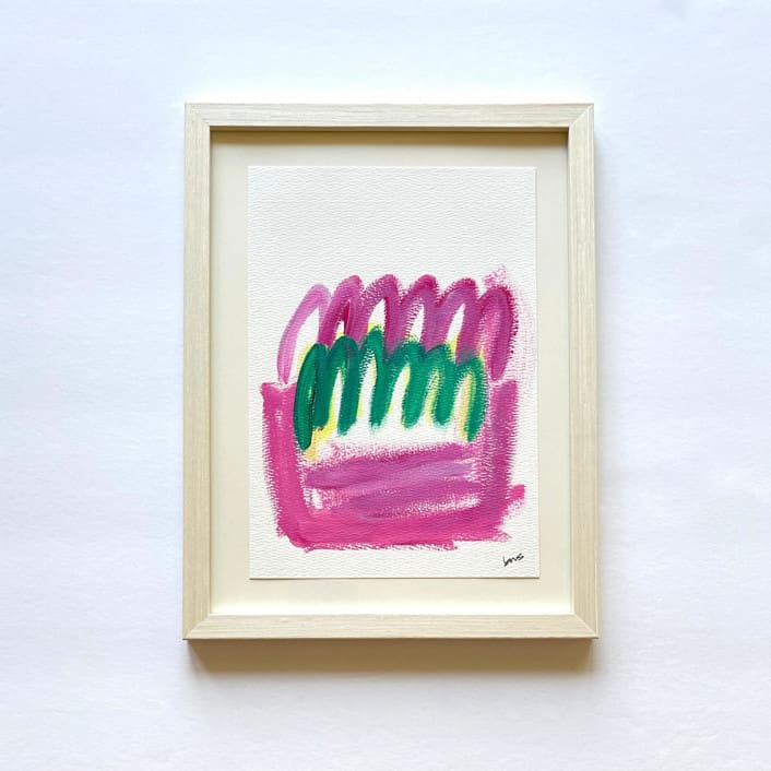 "Sugarplum" - Original Painting in pink by bari wieselman schulman