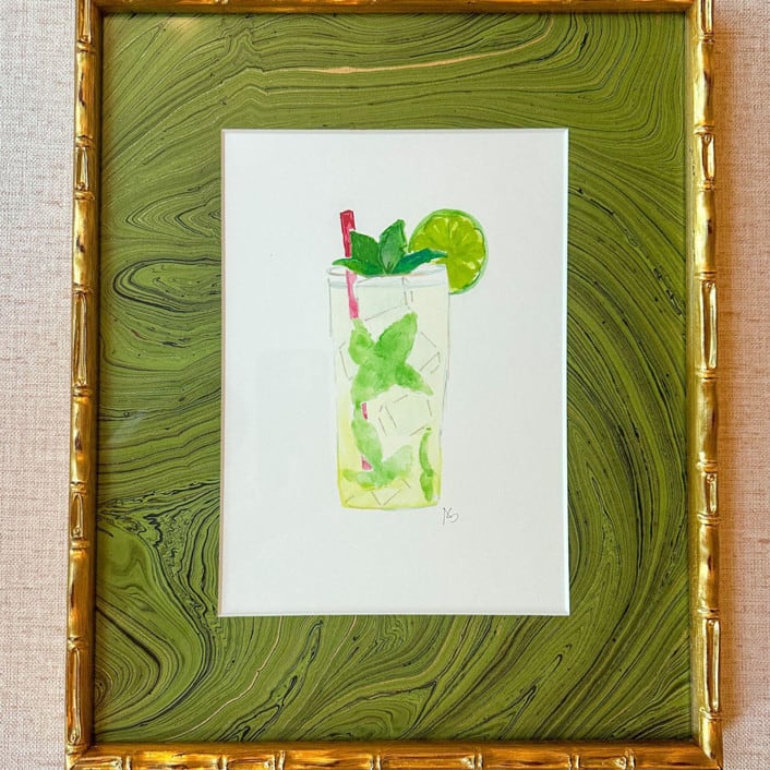 "13 x 16 Watercolor Mojito" - Original Painting in multicolorassorted-colors by Alli Stark