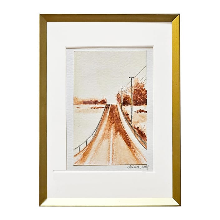 "Country Roads I" - Original Painting in brown by AlisonJerry