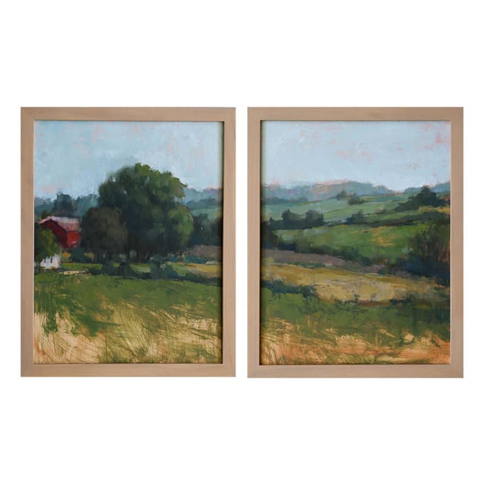 "Summer Field" - Original Painting in green by Wendy Keller