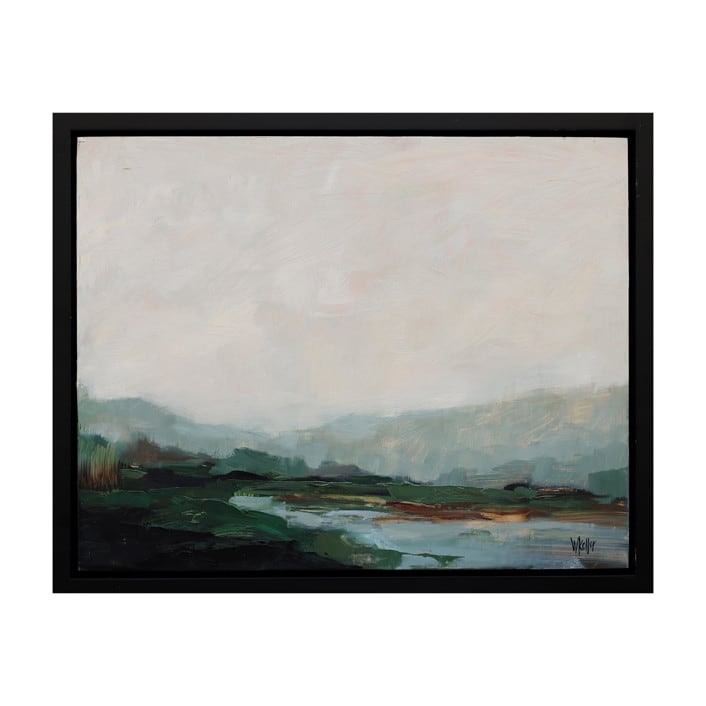 "Milford Sound" - Original Painting in green by Wendy Keller
