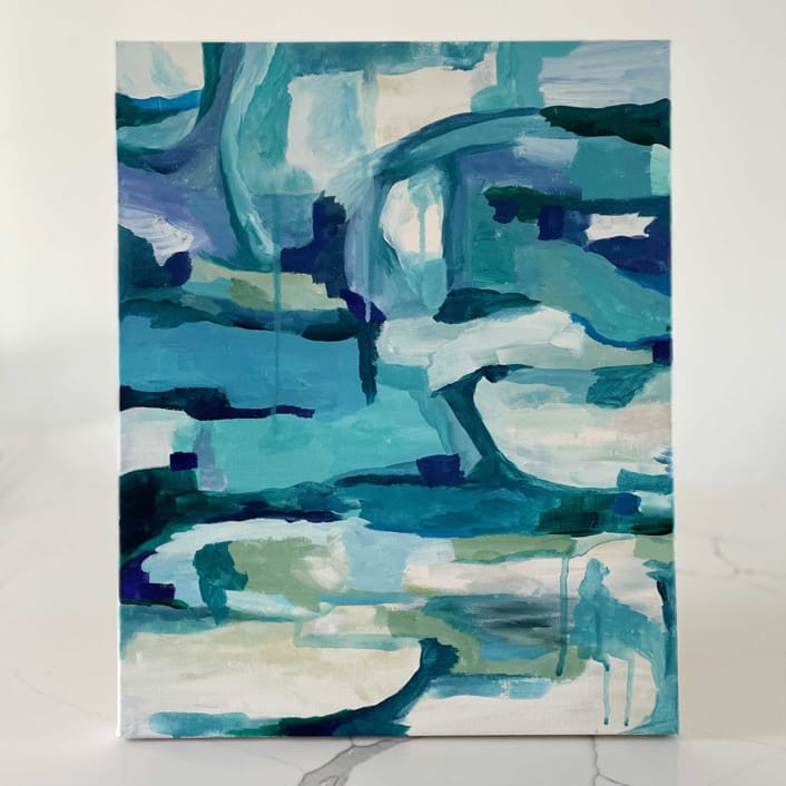 "Ocean Swell" - Original Painting in blue by Nicoletta Savod