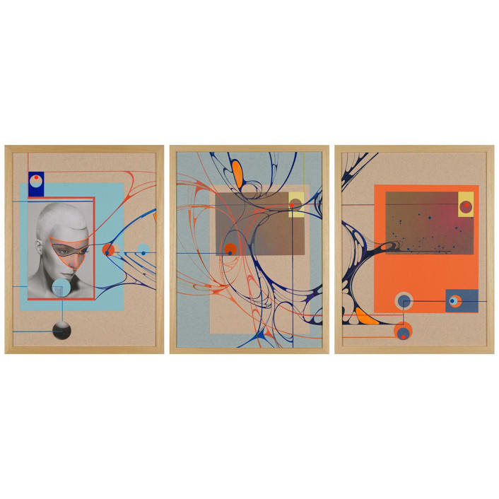 "WarmAir" - Original Mixed Media in orange by Nerea Azanza