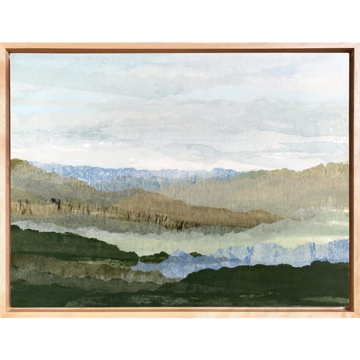 "Saltwater Reverie Landscape" - Original Mixed Media in green by Lara Eckerman