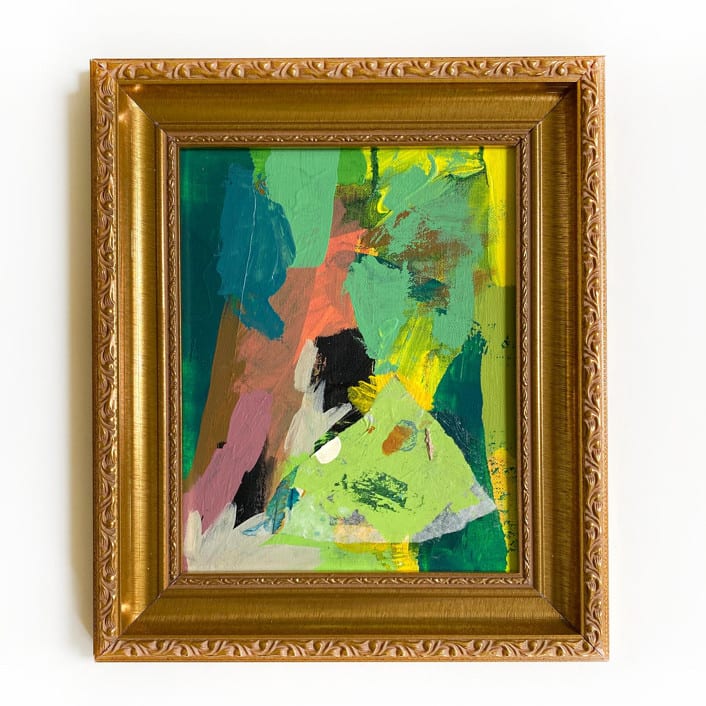 "Colorful Green" - Original Mixed Media in green by Jessalin Beutler
