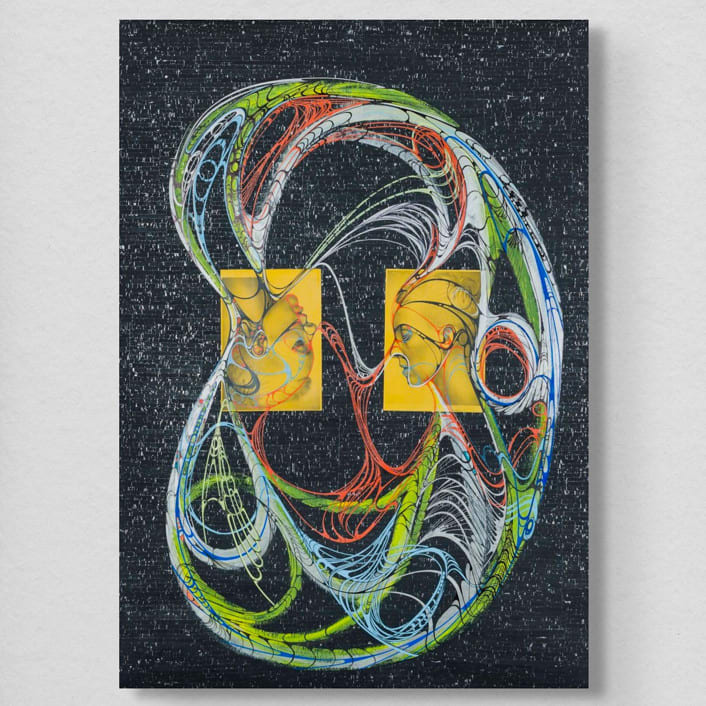 "Cyborg.IAM" - Original Mixed Media in multicolor by Nerea Azanza