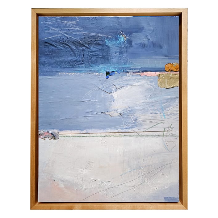 "Balance Becomes Peace" - Original Mixed Media in blue by AlisonJerry
