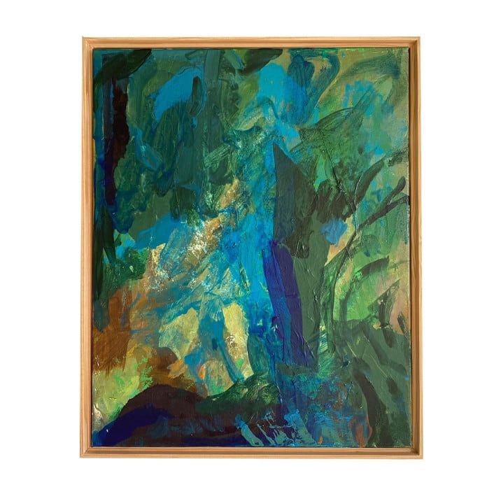 "Seaweed Dream" - Original Mixed Media in green by Jessalin Beutler