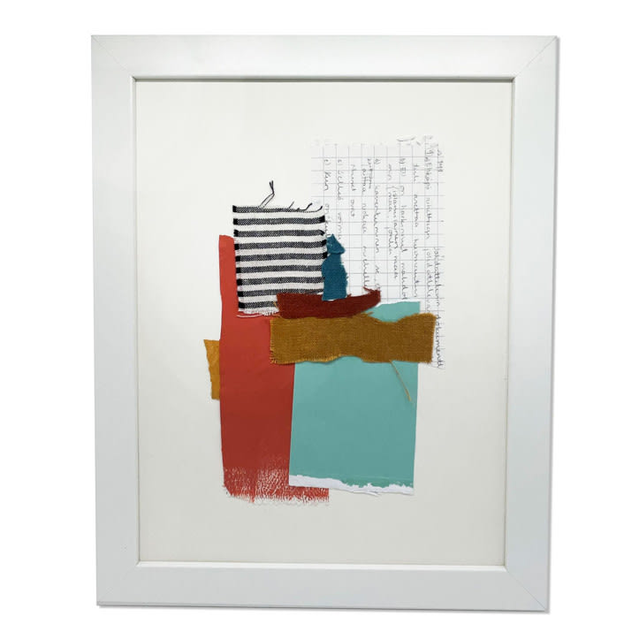 "Textile No. 10" - Original Mixed Media in green by Pippin Schupbach