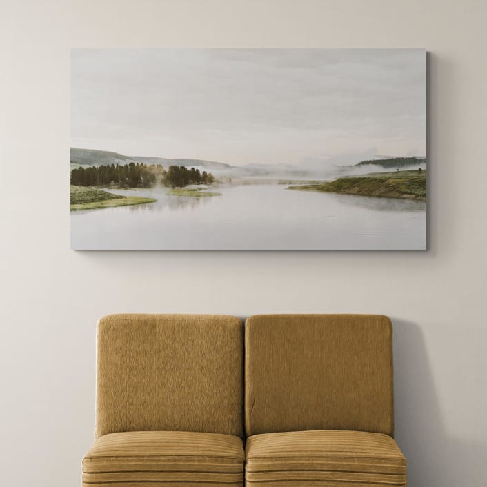 "Misty Lake 1 - 48 x 27" - Limited Edition Prints - Photography in green by Kamala Nahas