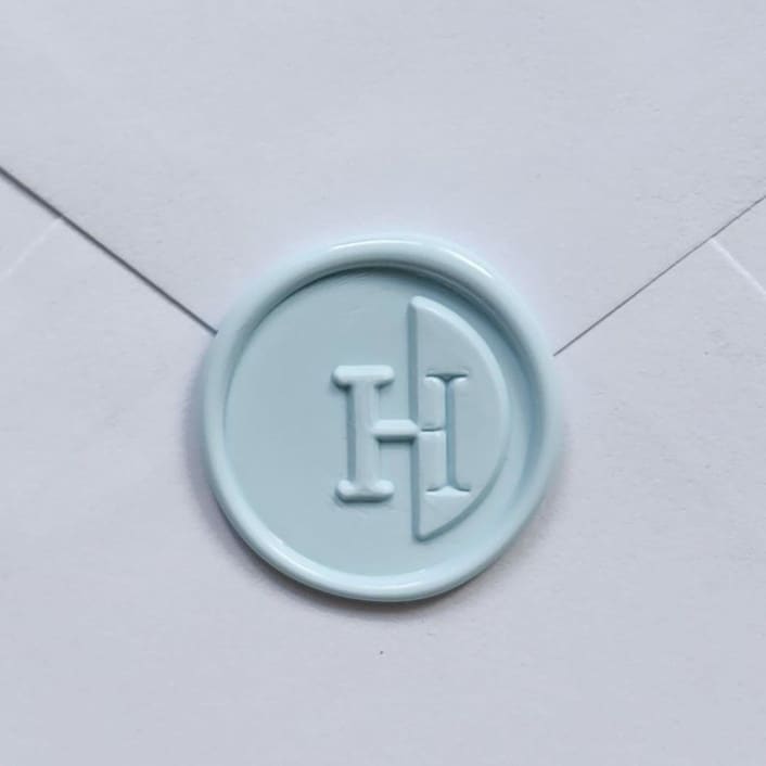 "Customizable Color "H" Monogrammed Self-adhesive Wax Seals, Set of 5" - Sealing Wax in multicolorassorted-colors by MC silverlinings
