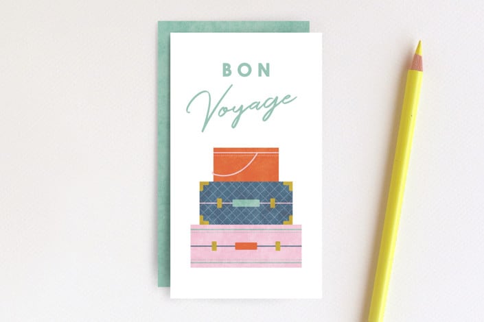 "The Many Travels Tag" - Stationery in Mint by Amber Barkley - Front
