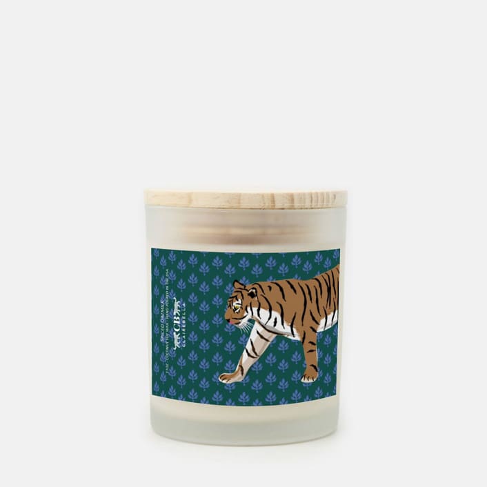 Glass Candle - Flora Tiger (Spiced Oatmilk) by Clairebella