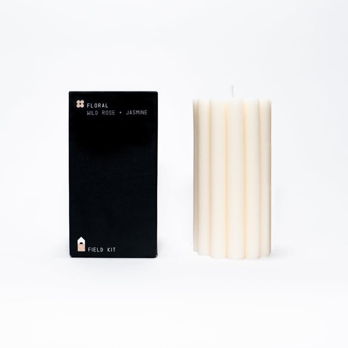 "Floral Pillar Candle" - Candles and Holders in white by Powered By People