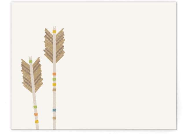 "Arrow Fletchings" - Children's Stationery Cards in Lime by Amber Barkley - hero