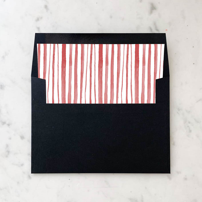 "A7 Envelope Liners Holiday Red Stripes (set of 10) Square" - Envelope Liners in red by Design by Laney