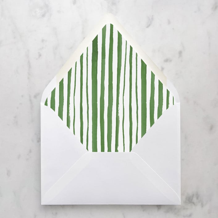 "A7 Envelope Liners Holiday Green Stripes (set of 10)" - Envelope Liners in green by Design by Laney
