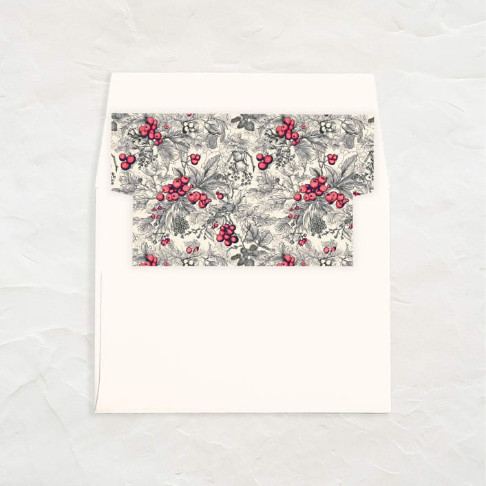 "A7 Envelope Liners Square Flap // Holiday Toile (Set of 25)" - Envelope Liners in red by Clover and Lamb