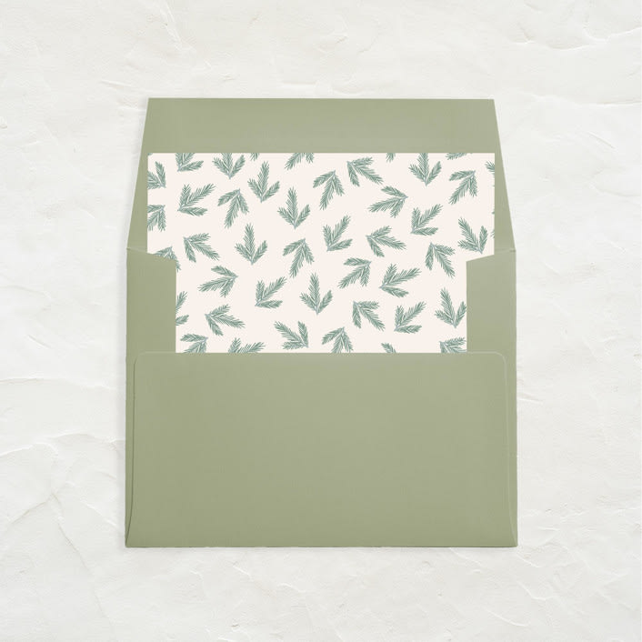 "A7 Envelope Liners Square Flap // Dancing Pines (Set of 25)" - Envelope Liners in green by Clover and Lamb