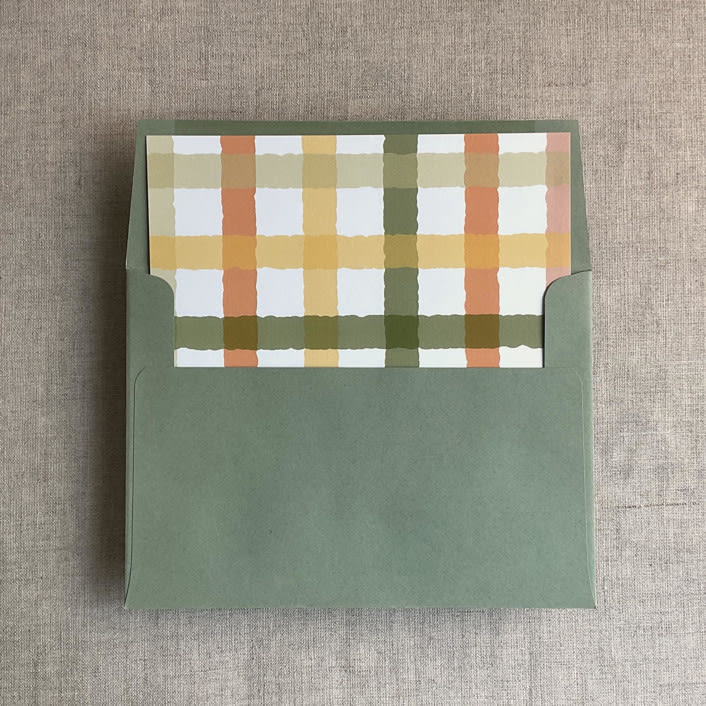 "Pasta checkers envelope liner for A7 square flap envelope | pack of 10" - Envelope Liners in multicolorassorted-colors by Ivory Invitations