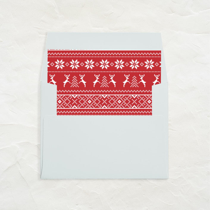 "A7 Envelope Liners Square Flap // Reindeer Knit Garlands (Set of 25)" - Envelope Liners in red by Clover and Lamb