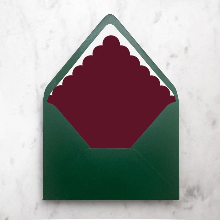 "A7 Envelope Liners Holiday Scalloped Red (set of 10)" - Envelope Liners in red by Design by Laney