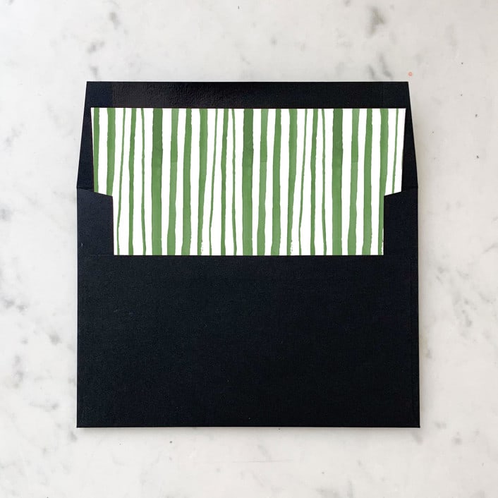 "A7 Envelope Liners Holiday Green Stripes (set of 10) Square" - Envelope Liners in green by Design by Laney