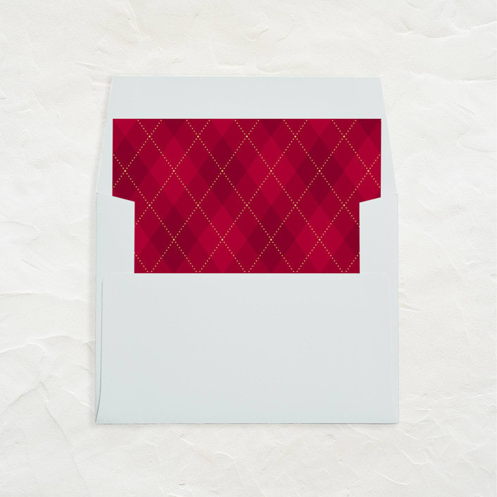 "A7 Envelope Liners Square Flap // Holiday Argyle (Set of 25)" - Envelope Liners in red by Clover and Lamb
