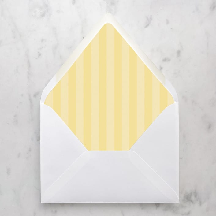 "A7 Envelope Liners Yellow Stripes Flap (set of 10)" - Envelope Liners in yellow by Design by Laney