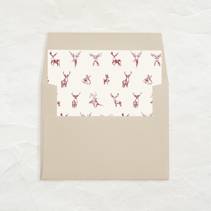 "A7 Envelope Liners Square Flap // Darling Deer (Set of 25)" - Envelope Liners in red by Clover and Lamb