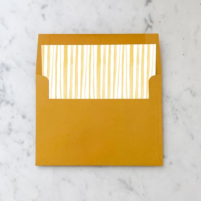 "A7 Envelope Liners Holiday Gold Stripes (set of 10) Square" - Envelope Liners in gold by Design by Laney