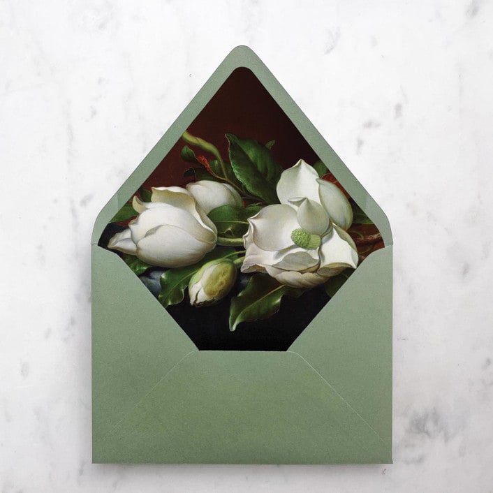 "A7 Envelope Liners Magnolia Still Life (set of 10)" - Envelope Liners in green by Design by Laney