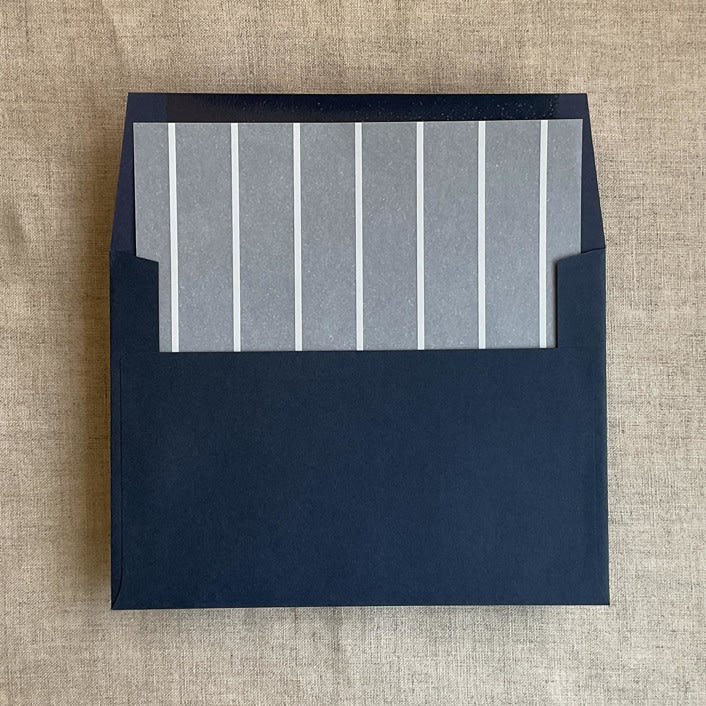 "Calm weighted stripes printed envelope liner for A7 square flap envelope | pack of 10" - Envelope Liners in white by Ivory Invitations