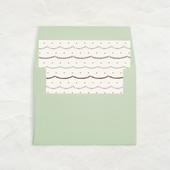 "A7 Envelope Liners Square Flap // Holiday Garlands (Set of 25)" - Envelope Liners in brown by Clover and Lamb