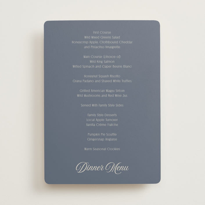 "Ritzy" - Menus in French Blue by Nicoletta Savod - Front