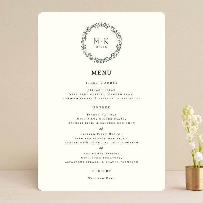 "Wreath of Laurels" - Menus in Ivory by Chris Griffith - Front